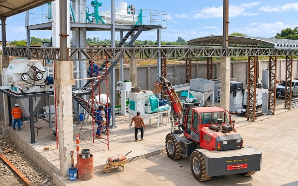 3–5 T/H pig feed production line in Ecuador
