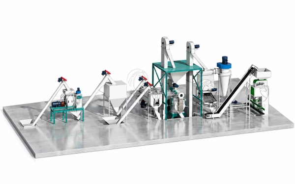 3–5 T/H pig feed production line in Ecuador